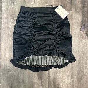 Elegant Black Ruched Mini Skirt